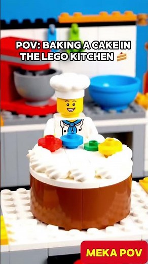POV: Baking a Cake in the LEGO Kitchen 🍰 | LEGO World Cinematic #lego #legopov #shorts #trending