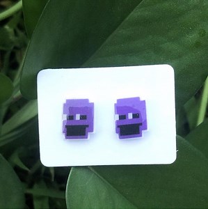 Five Nights at Freddy's Stud Earrings | William Afton Purple Guy | Jewelry | Gift - Etsy