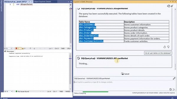 🧠Using Copilot in SQL Server Management Studio: A Step-by-Step Guide for Developers🧠