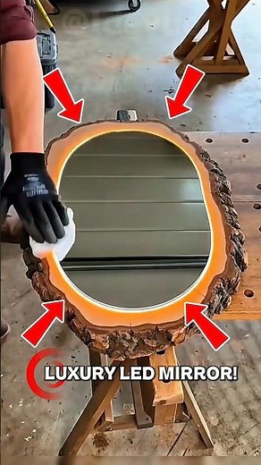 Epic DIY LED Live Edge Wood Mirror Layout!