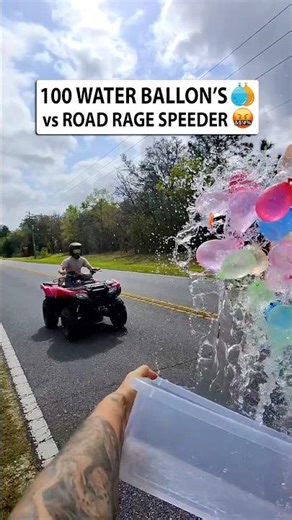 Throwing WATER BALLOON'S 💦 at Road Rage Speeder 🤬