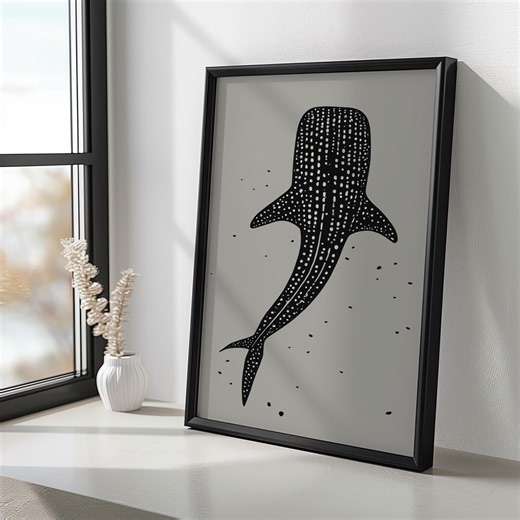 Whale Shark Wall Art Printable – Ocean Decor – Marine Life Print – Coastal Wall Art – Instant Download - Etsy