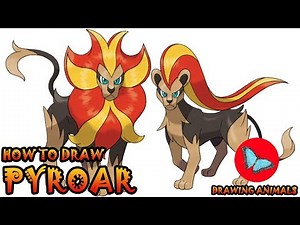 How To Draw Pyroar Pokemon | Drawing Animals