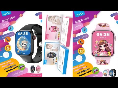 modio MW20 MINI SMART WATCH 36mm 2 PAIRS STRAP Wireless Charging