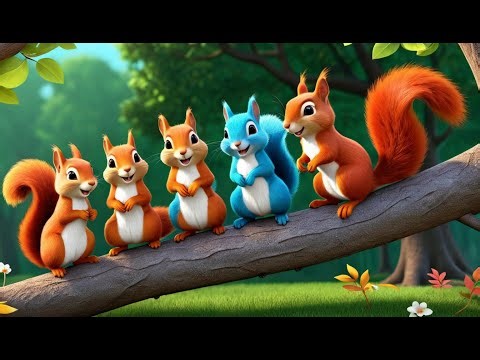 Five Silly Squirrels in the Tree | Fun Squirrel Song for Kids | Playful Nursery Rhyme for Toddlers
