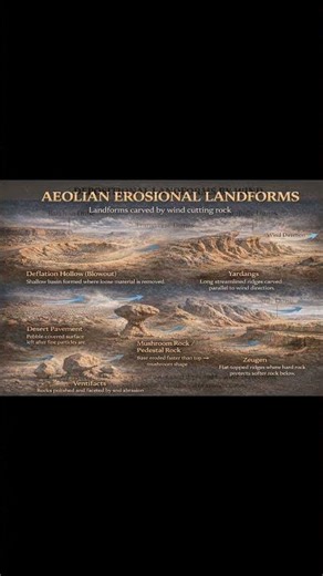 Aeolian landform #new #viral #viralshorts #geography #geomorphology #landforms #history #geopolitics
