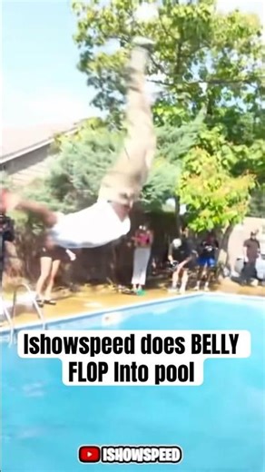 Ishowspeed does BELLY FLOP Into pool #ishowspeed