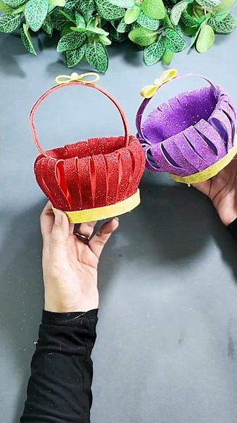 Lindas canastas de foamy faciles de hacer