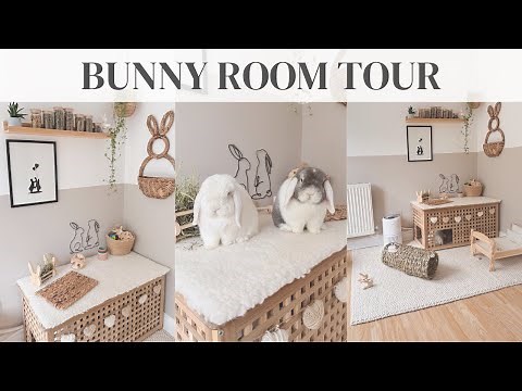 Bunny Room Tour 🤍 Indoor Bunnies | Free Roam Bunnies | Indoor Rabbit Set Up