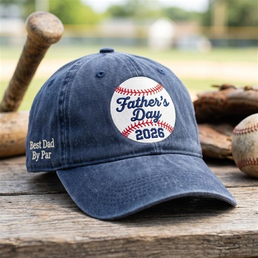 Father's Day 2026 Baseball Hat, Embroidered Best Dad by Par Cap, Sports Dad Gift, Custom Dad Baseball Hat, First Father's Day Present - Etsy