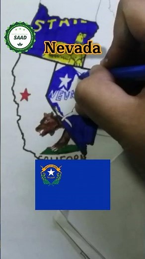 Nevada flag map drawing