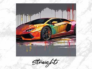 Vibrant Car Art, Digital Car Painting Download, Colorful Car Print, Modern Wall Art, Unique Digital Art, Home Decor, Instant Download - Etsy
