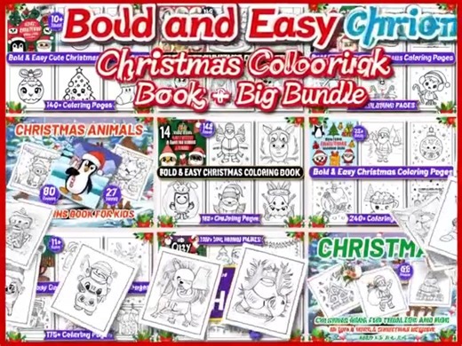  Bold Christmas Joy: Ultimate Coloring Bundle 14-in-1 Printable...