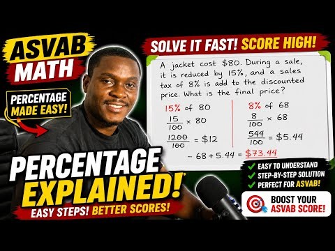ASVAB Percentage Word Problems Made EASY! 🔥 Step-by-Step Solution