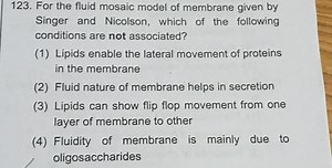 For the fluid mosaic model of membrane given by Singer and Nico... | Filo
