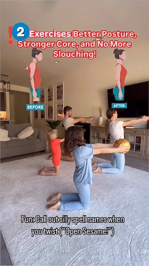 🌟2 simple exercises for better posture, a stronger core, and no more slouching. 🌟Do them as slowly as you can (video is sped up 2x). 💕Follow for more posture tips and share your concerns in the comments — I’ll create a post for you. Thank you!⤵️ | JulianaLucky