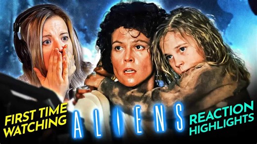 Mia petrified watching Aliens special edition (1986) movie reaction first time watching [Reissue]
