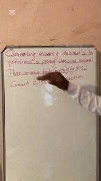 GRADE 10 MATHEMATICS | Convert 0,1̅2̅5̅ to a Fraction | Recurring Decimals # #fractions#grade10maths