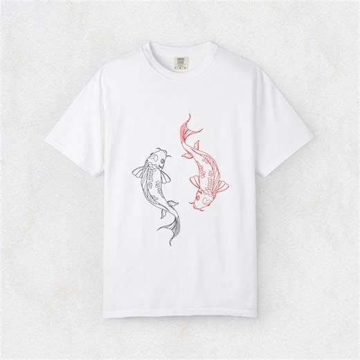 Comfort Colors Koi Fish Yin Yang T-shirt, Japanese Zen Tee - Etsy