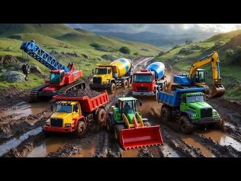Damkar, Ambulan, Excavator, Truk Molen, Bulldozer, Traktor, #Truck #Kontruksi #Games #Jcb #Shorts