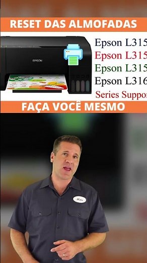 Passo a Passo Reset Epson L3150 Reset do Contador e almofadas Instories ‐ #shorts