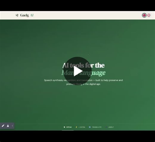 Introducing GaelgAI — a web platform that brings Manx language AI tools to the community! The platform includes: 🗣Text-to-Speech — hear Manx spoken aloud 👂 Speech Recognition — transcribe spoken… | Chris Bartley