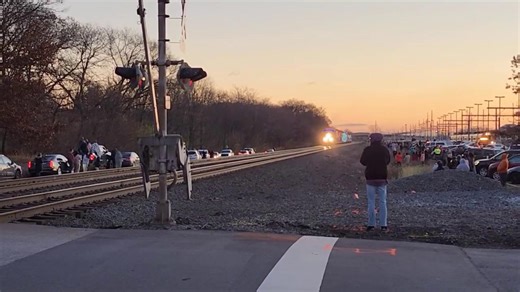 Holiday train decorated with Christmas lights thrills crowd in Indiana