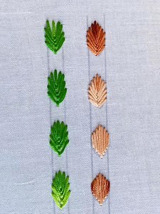 basic fishbone stitch borderline design hand embroidery/How to do fishbone and satin stitch | Basic Embroidery ABC