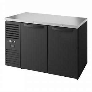 True TBR52-RISZ1-L-B-SS-1 52" Black Solid Door Narrow Back Bar Refrigerator with LED Lighting