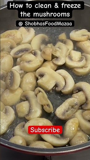 How to clean & freeze the mushrooms #shobhasfoodmazaa #shorts #kitchenhacksandtricks