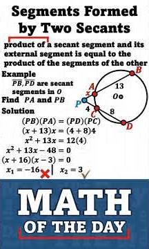 Segments Formed by Two Secants_2 [Math of the Day] #mathoftheday