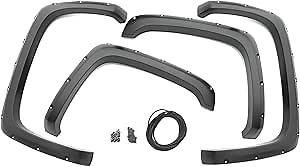 Bushwacker Forge Pocket/Rivet Style Front & Rear Fender Flares | 4-Piece Set, Black, Textured Finish | 38125-08 | Fits 2016-2022 Toyota Tacoma