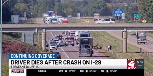 Driver dies after crash on I-29 near Sgt. Bluff, IA