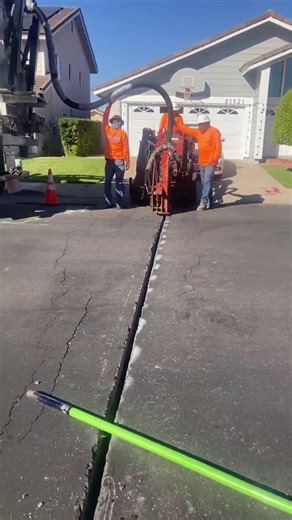 Micro trenching, crossways for a underground Missle to put fiber boxes every 2 homes