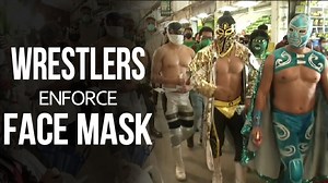 Mexico's famed masked wrestlers turned up at Latin America's largest wholesale market, the Central de Abastos in Mexico City, this week to enforce mask-wearing among unsuspecting stall merchants and customers, to battle COVID-19. | WION