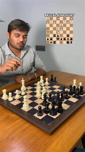 Fearless queen sacrifice unleashes a devastating opening king hunt 😳 . . . . . . . . . . . (Chess reel, chess king, king hunt, discover check from bishop, double knight attack, king forced mate, queen sacrifice, chess tactics, chess trap, chess game, chess player, chess, chess education, parenting, moms of Instagram, dads of Instagram, India’s best chess academy, No.1 chess academy of India, chess academy, dhyan chess academy, strategy game, table top game, sports) #chessreels #parenting #reelo
