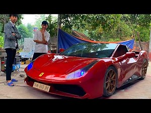 The simple homemade Ferrari finished in red