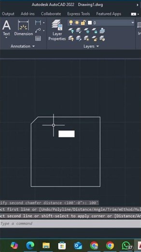Chamfer VS Fillet Command in AutoCad 2022 || AutoCad Shorts