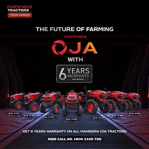 988K views · 9.1K reactions | The all-new Mahindra OJA comes with a six-year warranty! Experience the future of farming with three revolutionary tech packs, these tractors are designed to change the way the world farms, providing both innovation and peace of mind. #MahindraOJA #PowerhouseOfEnergy #FutureOfFarming #MahindraTractors #Farmer #Tractor | Mahindra Tractors | Facebook