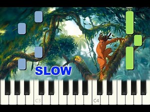 SLOW piano tutorial "SON OF MAN" from TARZAN, Disney, Phil Collins, with free sheet music (pdf)