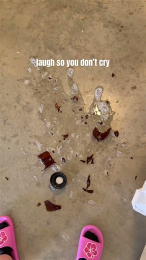 A big negative of the concrete floors 😅 #momlife