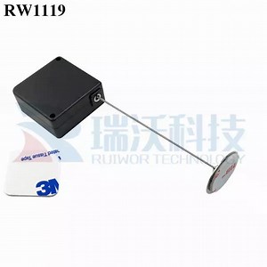 [Hot Item] Square Retractable Stainless Steel Security Tether Plus Dia 22mm Circular Sticky Metal Plate