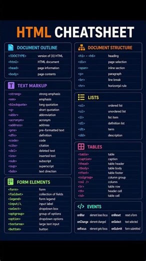 HTML Cheatsheet 🔥 (Save this before you forget!)
