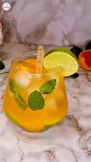 Virgin Apricot Mojito, the cocktail of summerthat smells like vacation🍑#VirginMojito #MojitoAbricot