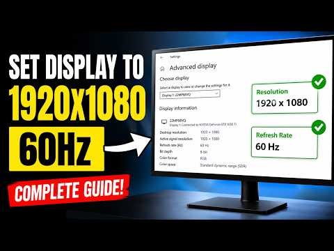 How to Change Computer Display Input to 1920x1080 60hz