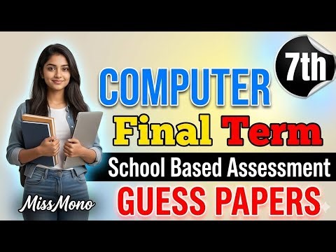 Class 7 Computer Guess Paper 2026 | SBA 3rd Term Computer Paper 7th Class | School Based Assessment
