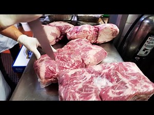 New York City Food - 150 GALLONS ROAST PORK BEET SOUP Veselka’s Famous Borscht NYC