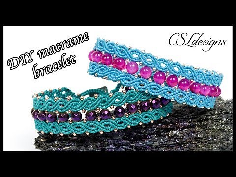 Double twist micro macrame bracelet