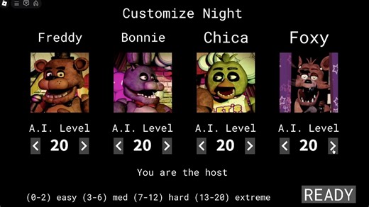 【Roblox FNAF: Co-op】一代 | 全20 | 单人 | 全流程通关