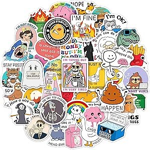 200PCS Funny Saying Stickers for Adults, Hilarious Funny Quote Stickers Pack for Laptop Work Water Bottle Bumper Hard Hat Cool Vinyl Decals